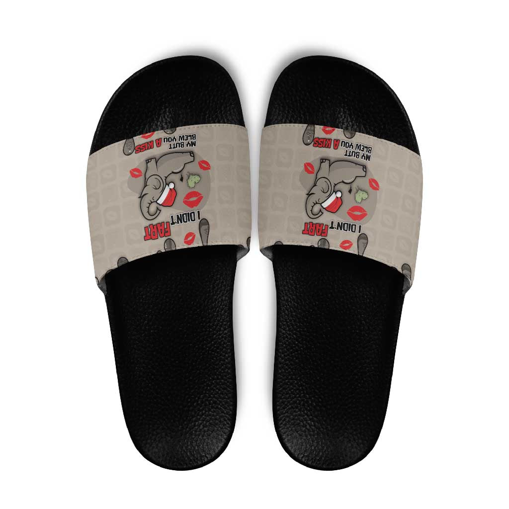 Elephant Christmas Slide Sandals I Did Not Fart My Butt Blew You A Kiss - Wonder Print Shop
