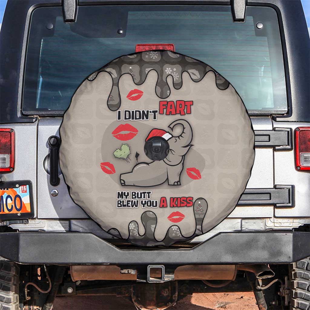 Elephant Christmas Spare Tire Cover I Did Not Fart My Butt Blew You A Kiss - Wonder Print Shop