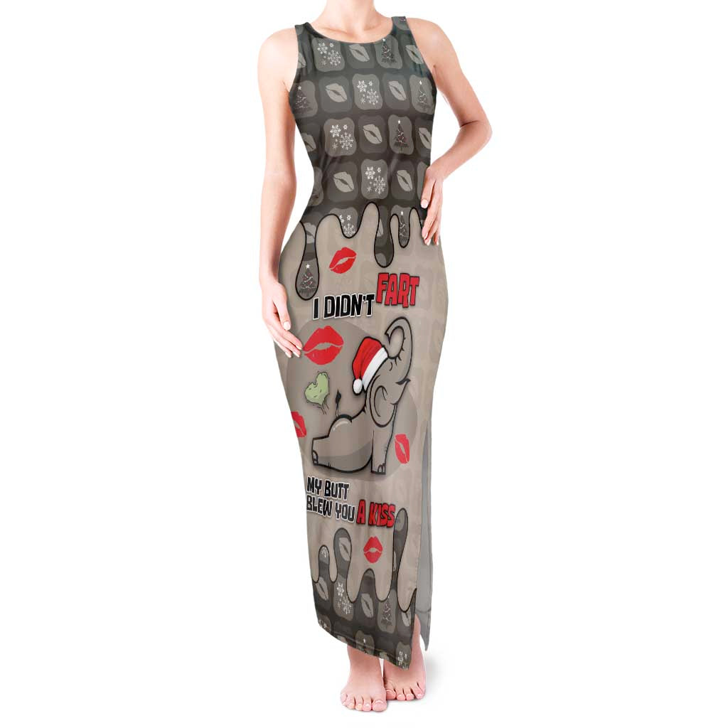 Elephant Christmas Tank Maxi Dress I Did Not Fart My Butt Blew You A Kiss - Wonder Print Shop