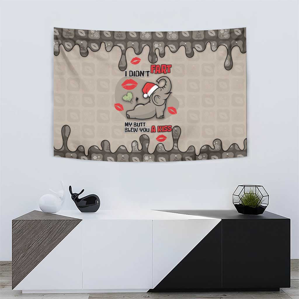 Elephant Christmas Tapestry I Did Not Fart My Butt Blew You A Kiss - Wonder Print Shop
