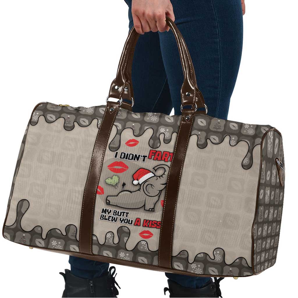Elephant Christmas Travel Bag I Did Not Fart My Butt Blew You A Kiss - Wonder Print Shop