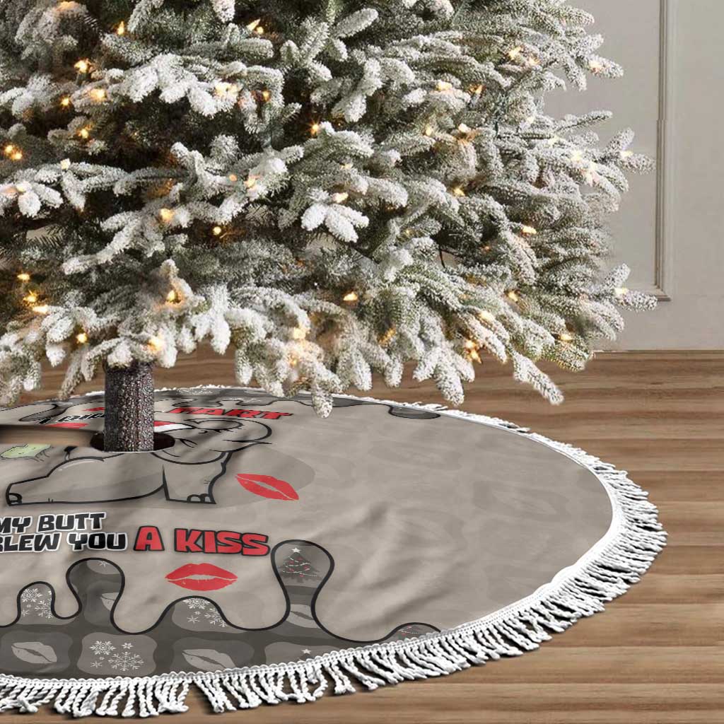 Elephant Christmas Tree Skirt I Did Not Fart My Butt Blew You A Kiss - Wonder Print Shop