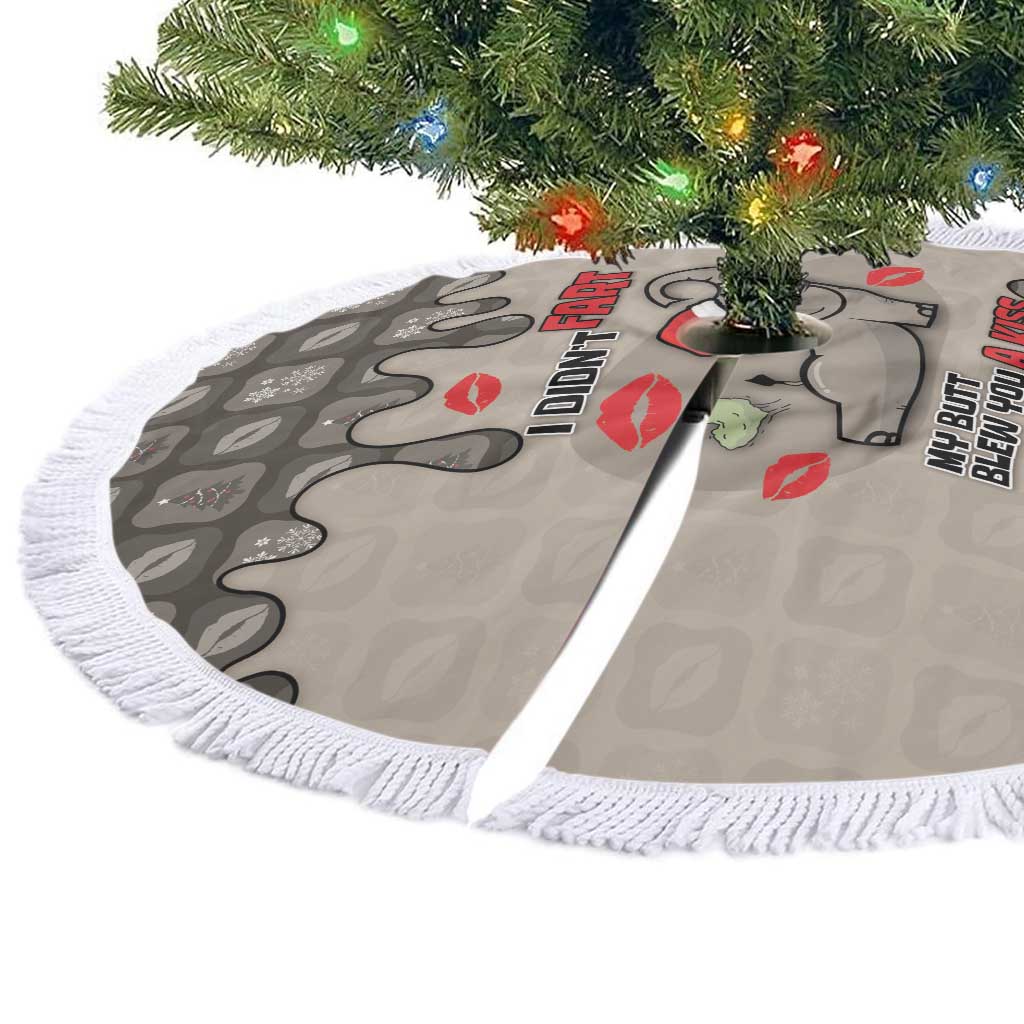 Elephant Christmas Tree Skirt I Did Not Fart My Butt Blew You A Kiss - Wonder Print Shop