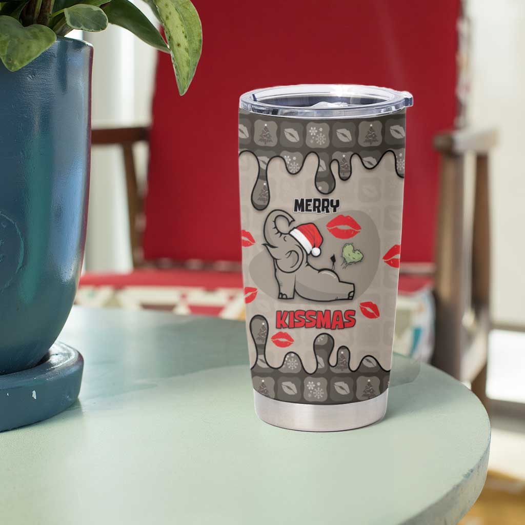 Elephant Christmas Tumbler Cup I Did Not Fart My Butt Blew You A Kiss - Wonder Print Shop