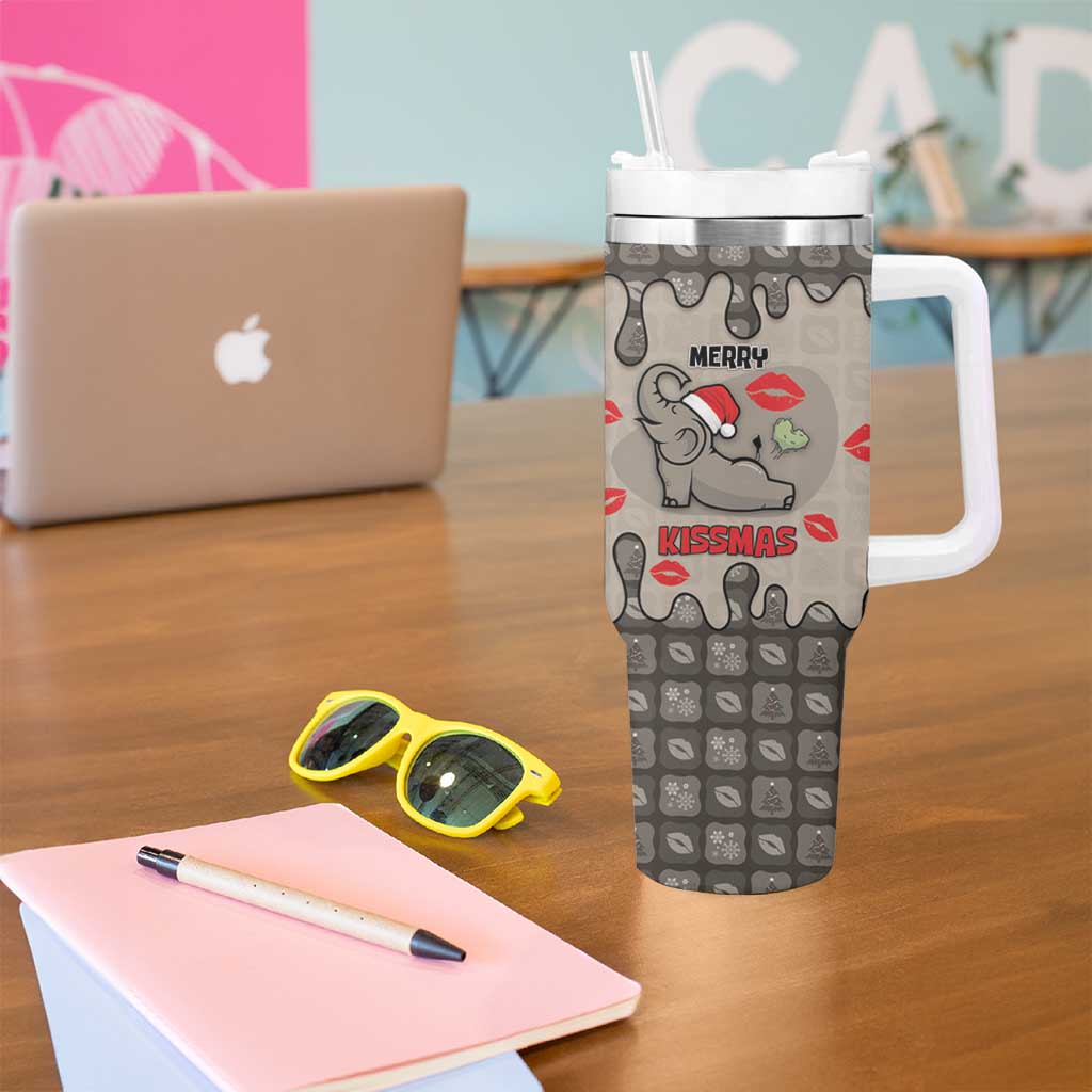 Elephant Christmas Tumbler With Handle I Did Not Fart My Butt Blew You A Kiss - Wonder Print Shop