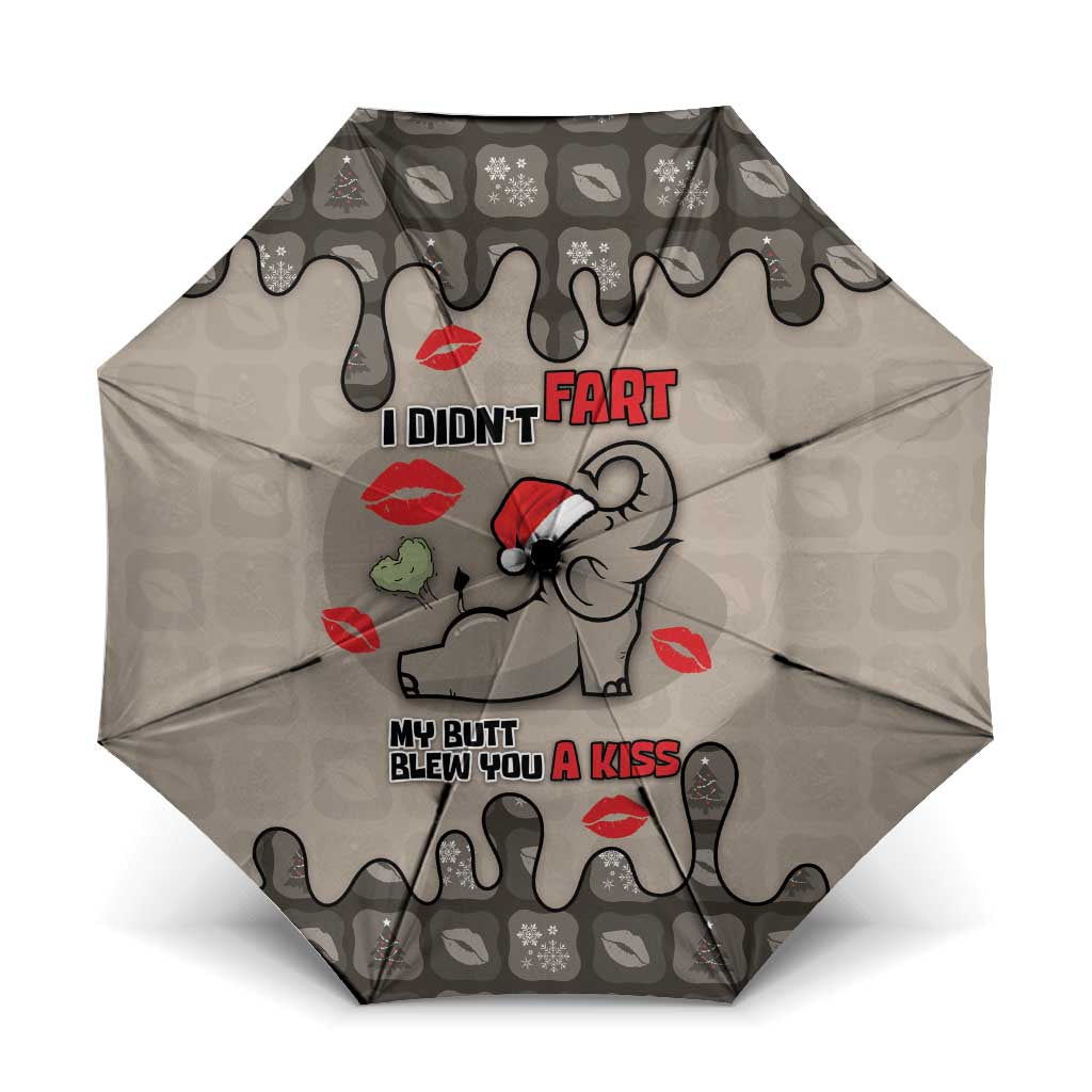 Elephant Christmas Umbrella I Did Not Fart My Butt Blew You A Kiss - Wonder Print Shop
