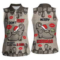 Elephant Christmas Women Sleeveless Polo Shirt I Did Not Fart My Butt Blew You A Kiss - Wonder Print Shop