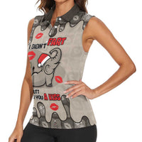 Elephant Christmas Women Sleeveless Polo Shirt I Did Not Fart My Butt Blew You A Kiss - Wonder Print Shop