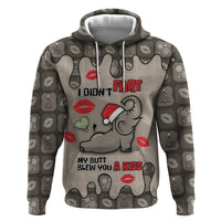 Elephant Christmas Zip Hoodie I Did Not Fart My Butt Blew You A Kiss - Wonder Print Shop