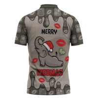 Elephant Christmas Zipper Polo Shirt I Did Not Fart My Butt Blew You A Kiss - Wonder Print Shop