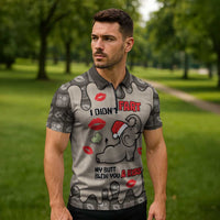 Elephant Christmas Zipper Polo Shirt I Did Not Fart My Butt Blew You A Kiss - Wonder Print Shop