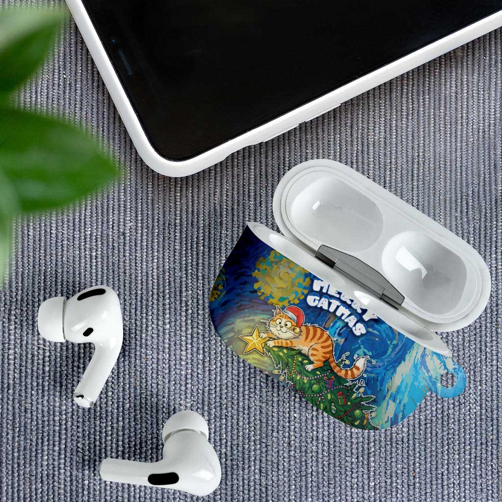 Merry Catmas AirPods Case Cat Hanging On Xmas Tree - Wonder Print Shop