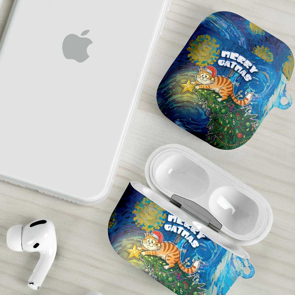 Merry Catmas AirPods Case Cat Hanging On Xmas Tree - Wonder Print Shop