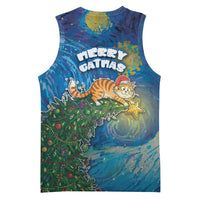 Merry Catmas Basketball Jersey Cat Hanging On Xmas Tree - Wonder Print Shop