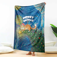 Merry Catmas Blanket Cat Hanging On Xmas Tree - Wonder Print Shop