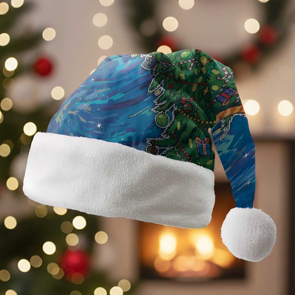 Merry Catmas Christmas Santa Hat Cat Hanging On Xmas Tree - Wonder Print Shop
