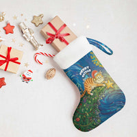 Merry Catmas Christmas Stocking Cat Hanging On Xmas Tree - Wonder Print Shop
