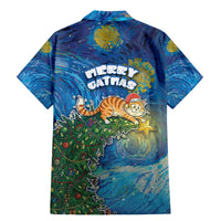 Merry Catmas Family Matching Mermaid Dress and Hawaiian Shirt Cat Hanging On Xmas Tree - Wonder Print Shop
