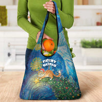 Merry Catmas Grocery Bag Cat Hanging On Xmas Tree - Wonder Print Shop