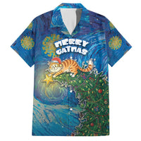 Merry Catmas Hawaiian Shirt Cat Hanging On Xmas Tree - Wonder Print Shop