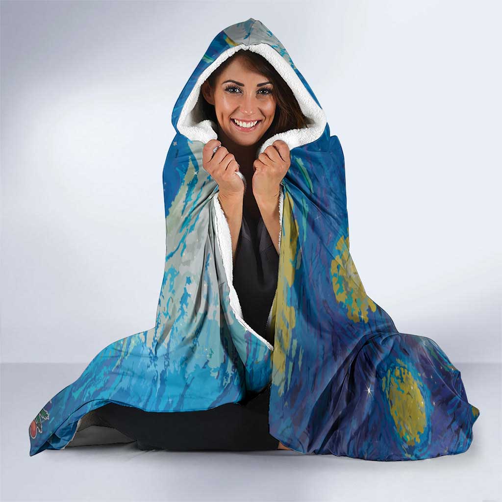 Merry Catmas Hooded Blanket Cat Hanging On Xmas Tree - Wonder Print Shop