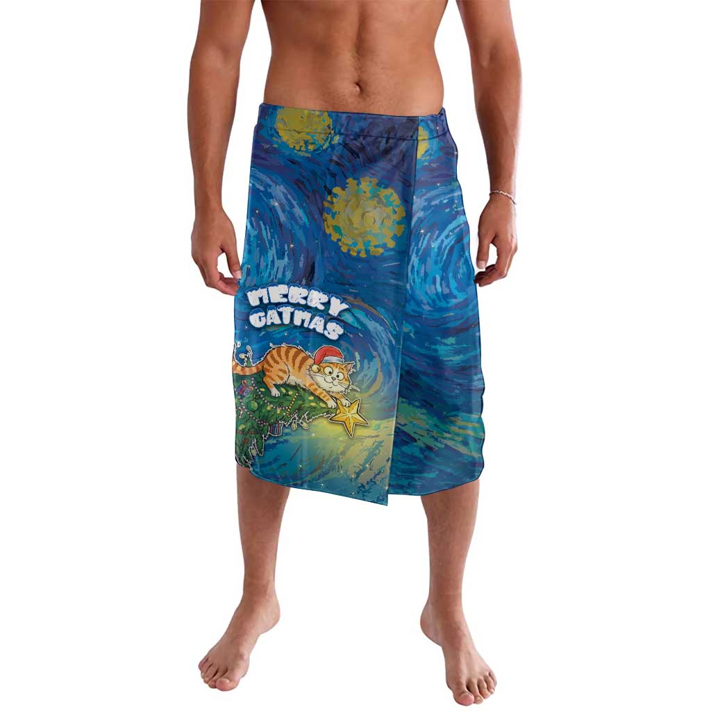 Merry Catmas Lavalava Cat Hanging On Xmas Tree - Wonder Print Shop