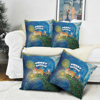 Merry Catmas Pillow Cover Cat Hanging On Xmas Tree - Wonder Print Shop