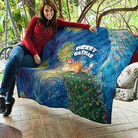 Merry Catmas Quilt Cat Hanging On Xmas Tree - Wonder Print Shop