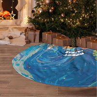 Merry Catmas Tree Skirt Cat Hanging On Xmas Tree - Wonder Print Shop
