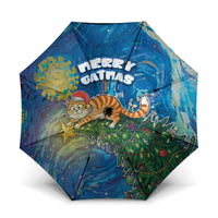 Merry Catmas Umbrella Cat Hanging On Xmas Tree - Wonder Print Shop