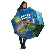 Merry Catmas Umbrella Cat Hanging On Xmas Tree - Wonder Print Shop