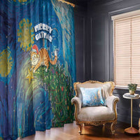 Merry Catmas Window Curtain Cat Hanging On Xmas Tree - Wonder Print Shop