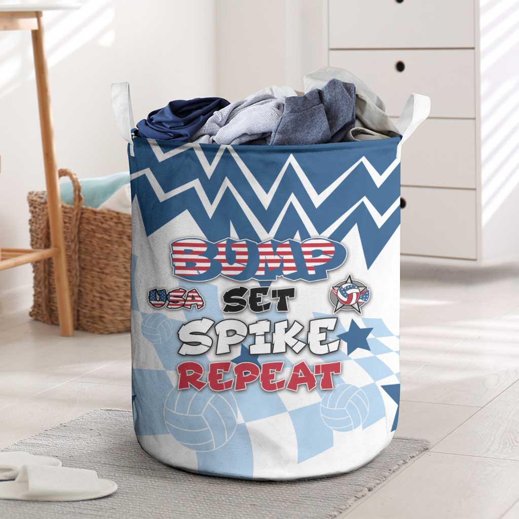 USA Volleyball Laundry Basket Bump Set Spike Repeat
