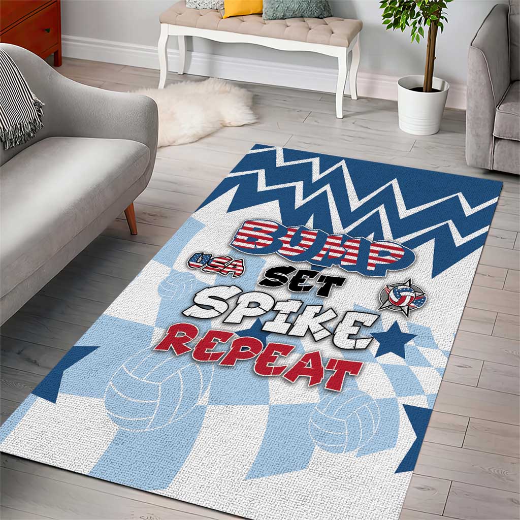 USA Volleyball Area Rug Bump Set Spike Repeat