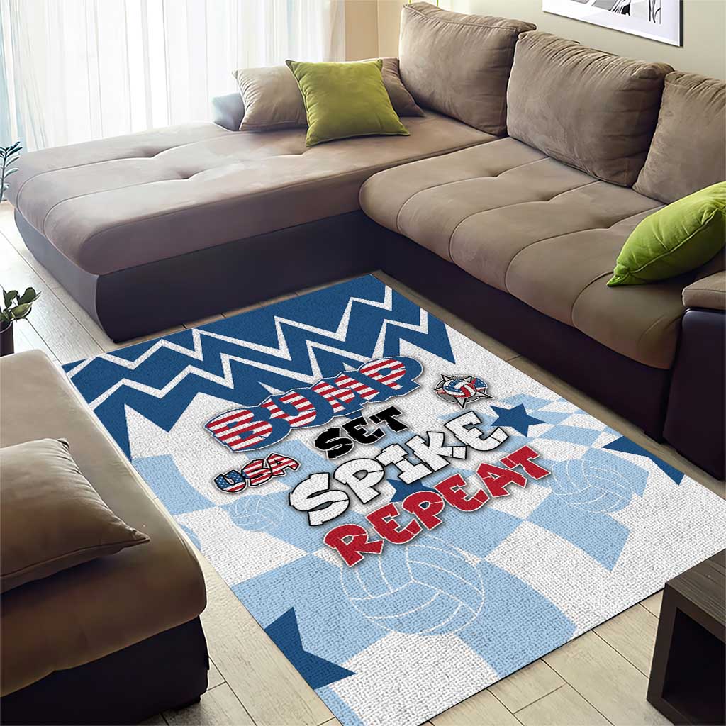 USA Volleyball Area Rug Bump Set Spike Repeat