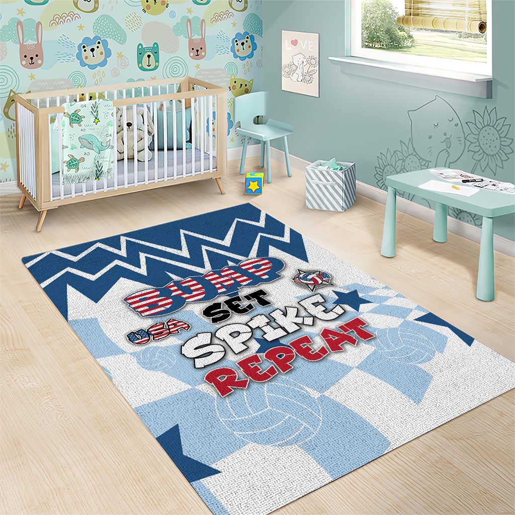USA Volleyball Area Rug Bump Set Spike Repeat