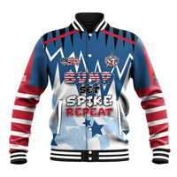 Custom USA Volleyball Baseball Jacket Bump Set Spike Repeat