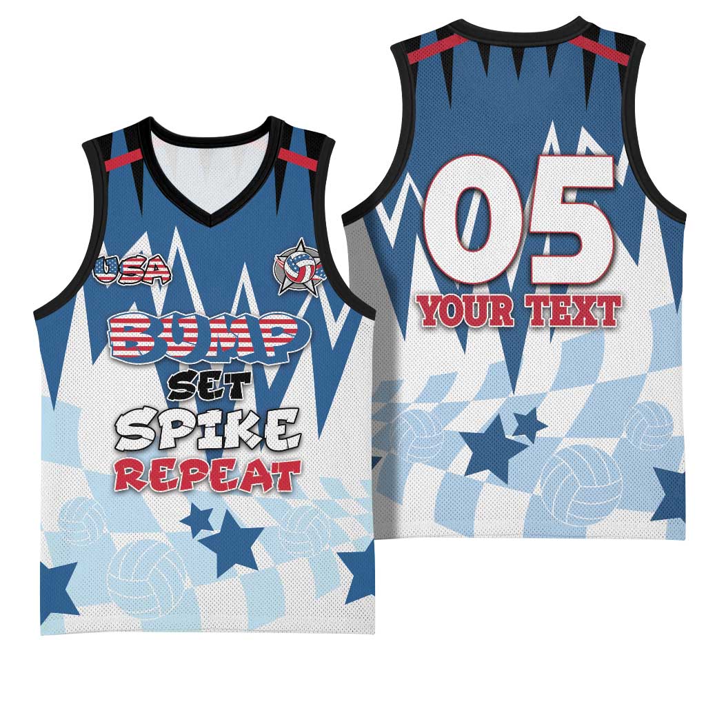 Custom USA Volleyball Basketball Jersey Bump Set Spike Repeat