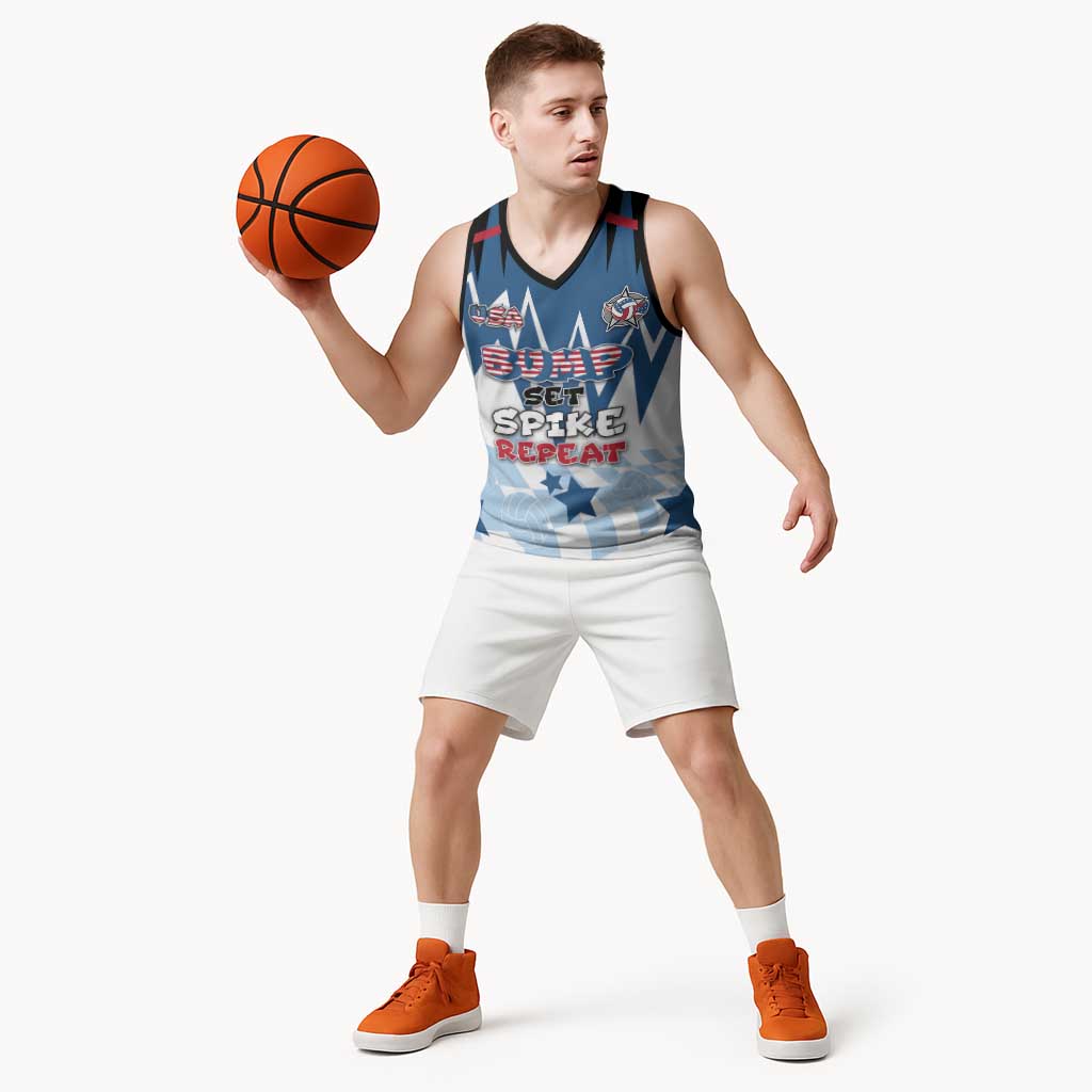 Custom USA Volleyball Basketball Jersey Bump Set Spike Repeat