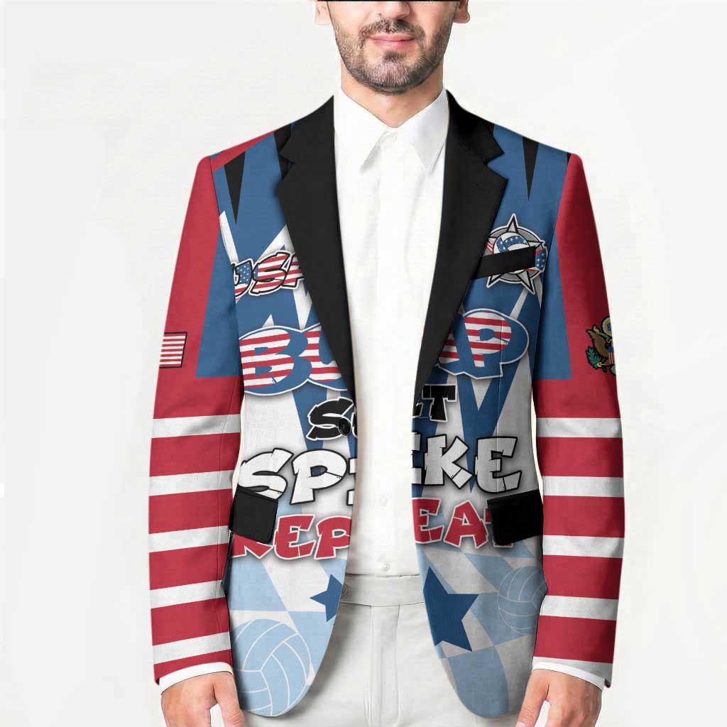 Custom USA Volleyball Blazer Bump Set Spike Repeat