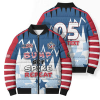 Custom USA Volleyball Bomber Puffer Jacket Bump Set Spike Repeat