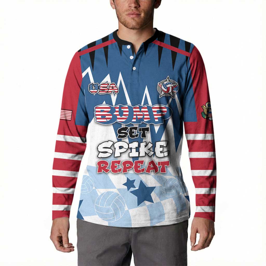 Custom USA Volleyball Button Sweatshirt Bump Set Spike Repeat