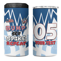 Custom USA Volleyball 4 in 1 Can Cooler Tumbler Bump Set Spike Repeat