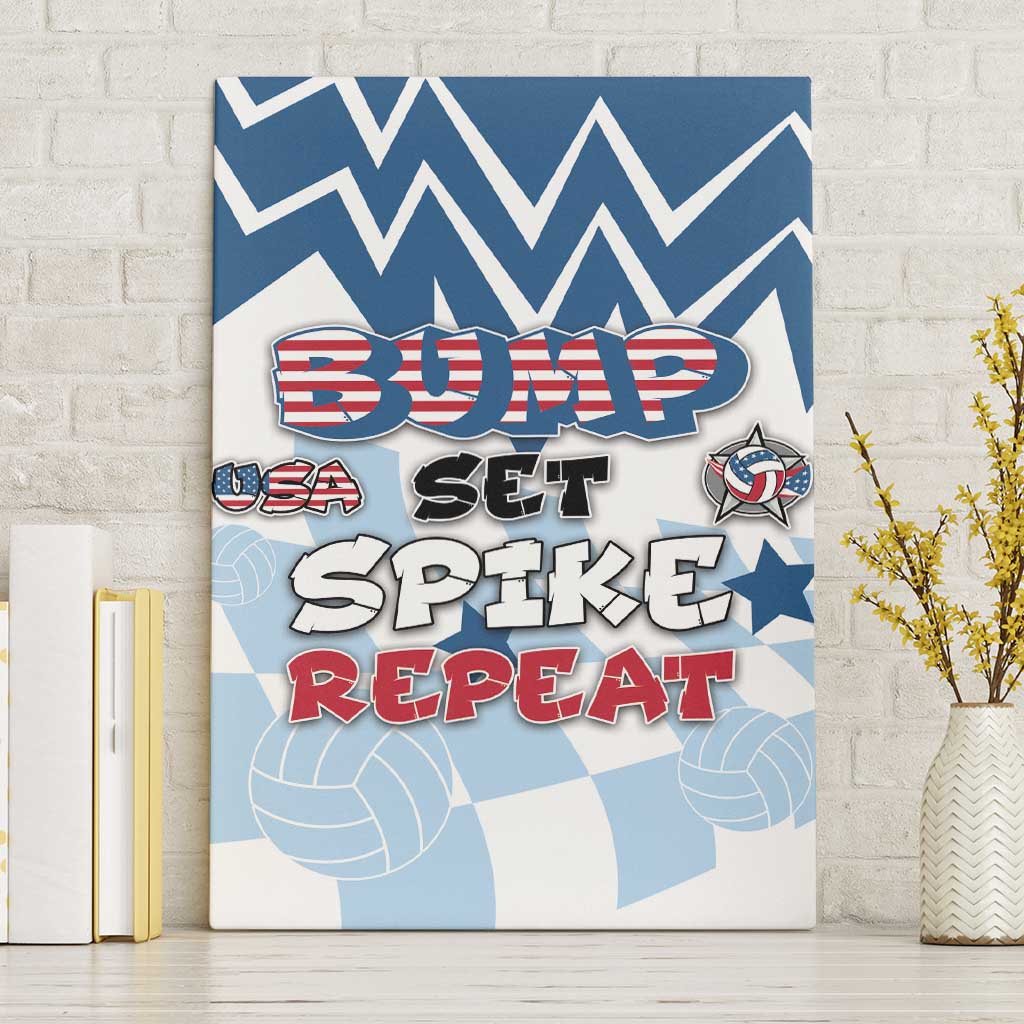 USA Volleyball Canvas Wall Art Bump Set Spike Repeat