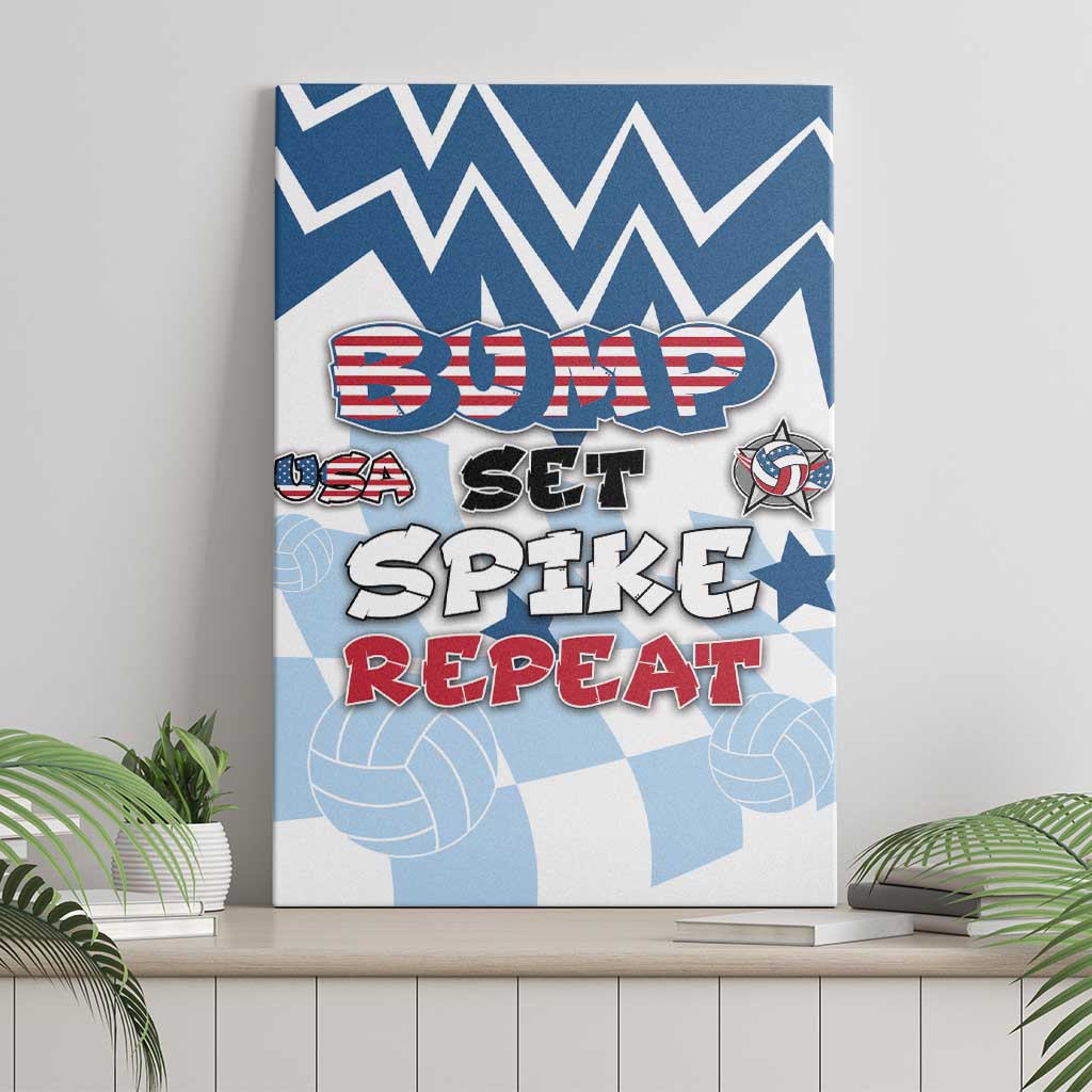 USA Volleyball Canvas Wall Art Bump Set Spike Repeat