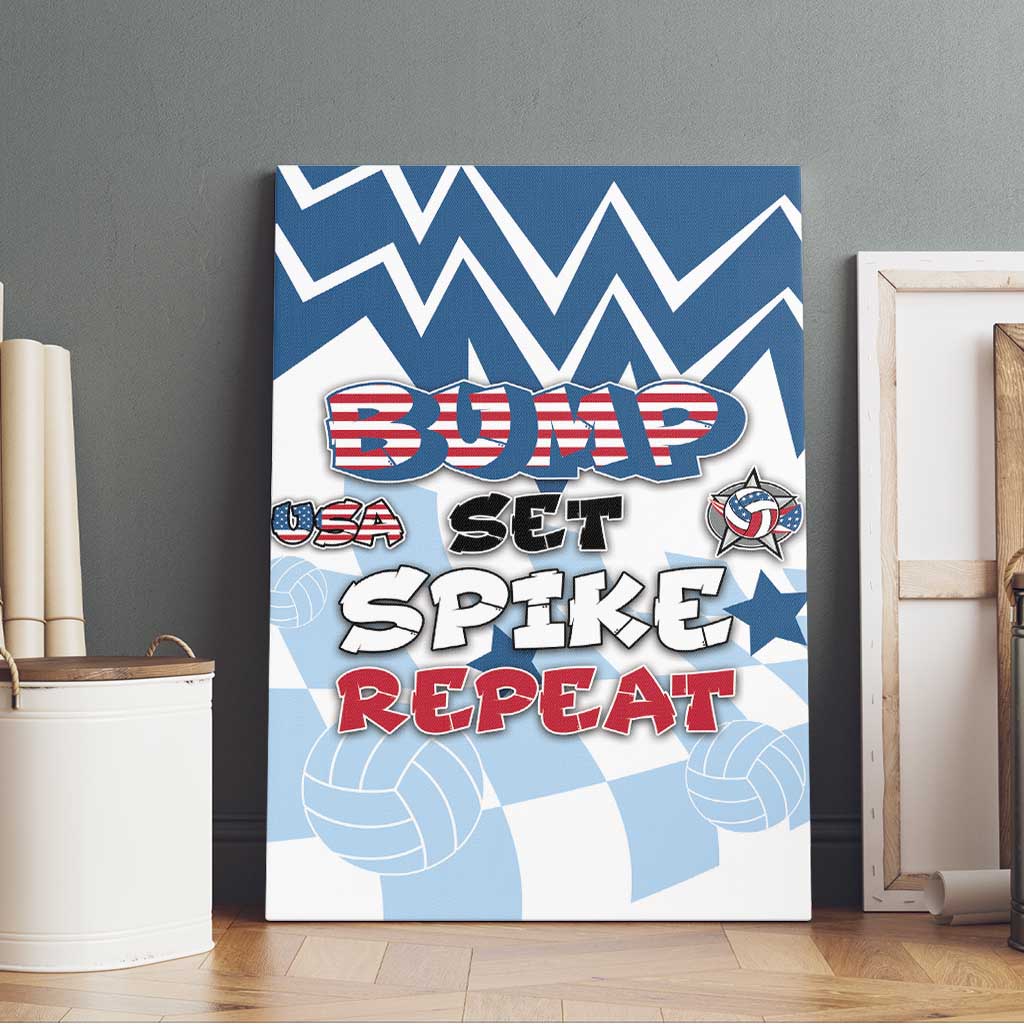 USA Volleyball Canvas Wall Art Bump Set Spike Repeat