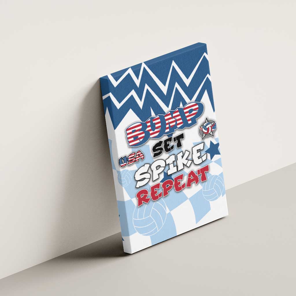 USA Volleyball Canvas Wall Art Bump Set Spike Repeat