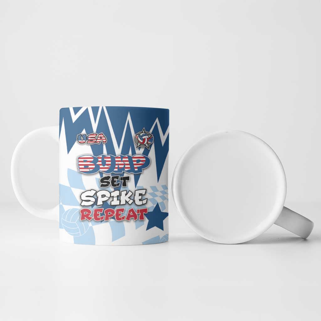 Custom USA Volleyball Ceramic Mug Bump Set Spike Repeat