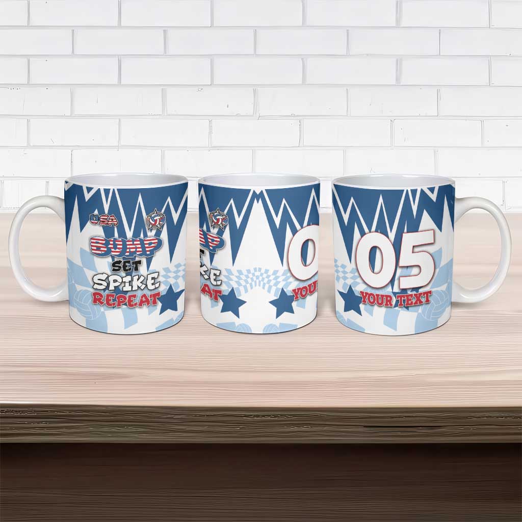Custom USA Volleyball Ceramic Mug Bump Set Spike Repeat
