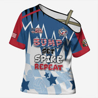 Custom USA Volleyball Cross Shoulder Shirt Bump Set Spike Repeat